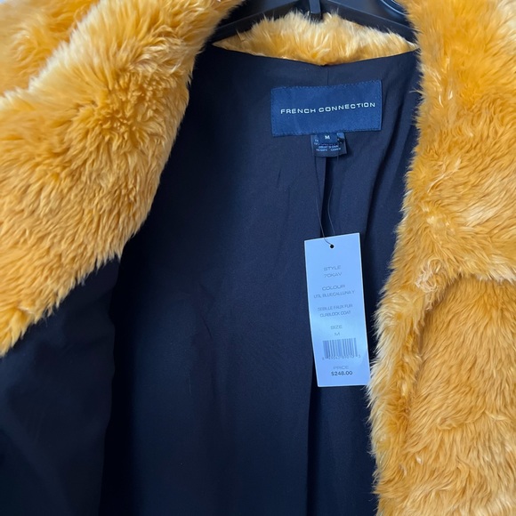 French Connection Yellow and Black Teddy Coat - Picture 5 of 5